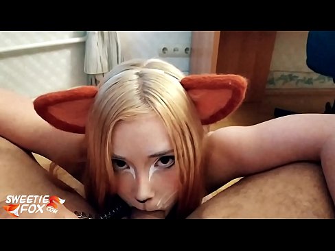 ❤️ キツネがチンポを飲み込み、口の中にザーメンを出す スーパーセックス ❌️❤